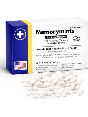 Memorymints Funny Senior Gag Gift 120 Sugar Free Mints Birthday Novelty